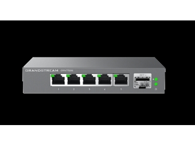 Grandstream GWN7700M, Неуправляемый 2.5G Мультигигабитный сетевой коммутатор, 5x 2,5GbE RJ45, 1x SFP+, металлический корпус, 12V/1A блок питания