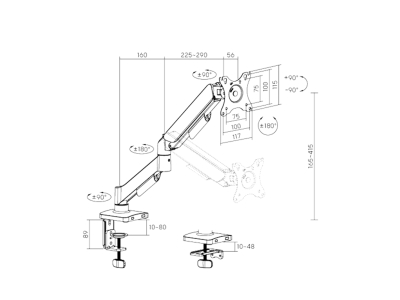 Настольный кронштейн Brateck LDT97-C012, 17