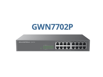 Grandstream GWN7702P, Неуправляемый сетевой коммутатор, 16 портов GbE RJ45, 8 портов PoE 802.3 af/at.