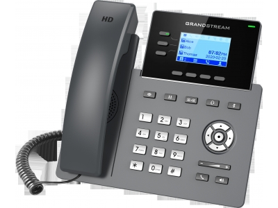 Grandstream GRP2603P, IP-телефоны уровня оператора, 3 линии, 6 учетных записей SIP, два порта Ethernet 10/100/1000 Мбит/с, HD аудио, PoE (блок питания не включен)
