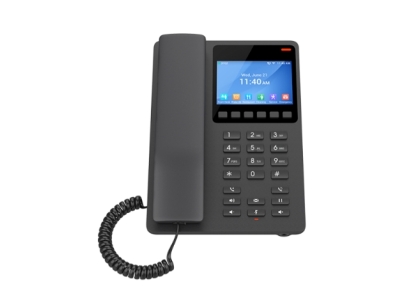 Grandstream GHP631, Компактный отельный IP-телефон, 2 SIP-аккаунта, 2 линии, 1x Ethernet 10/100 PoE, 480x320 (3.5