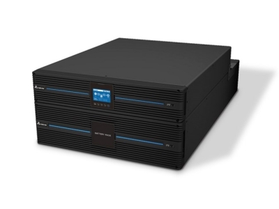 Delta Electronics RT 6кВА, 1:1, 230В, коэффициент мощности 1, ток заряда по умолчанию 1А, встроенные батареи 16x7Ач, с MBB