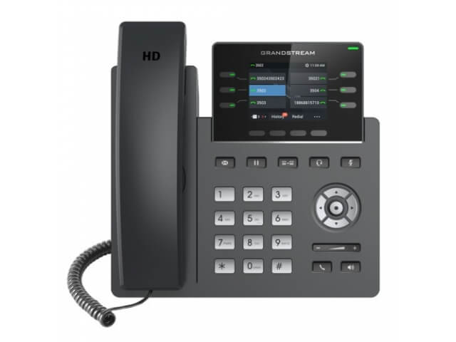 Grandstream GRP2613, телефоны Carrier-Grade IP, 3+3 линейки клавиш, 3 учётных записи SIP, 24 цифровых BLF и Speed Dial клавиш, HD (с блоком питания)