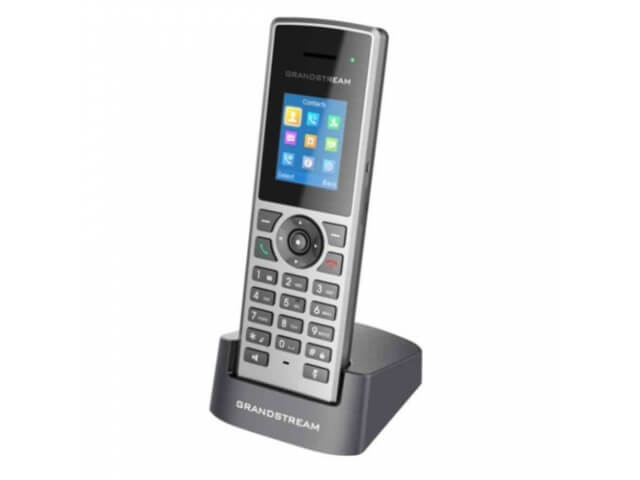 Grandstream DP722, беспроводной DECT телефон, 5 телефонов на базовую станцию, цветной дисплей, с зарядным устройством и блоком питания.