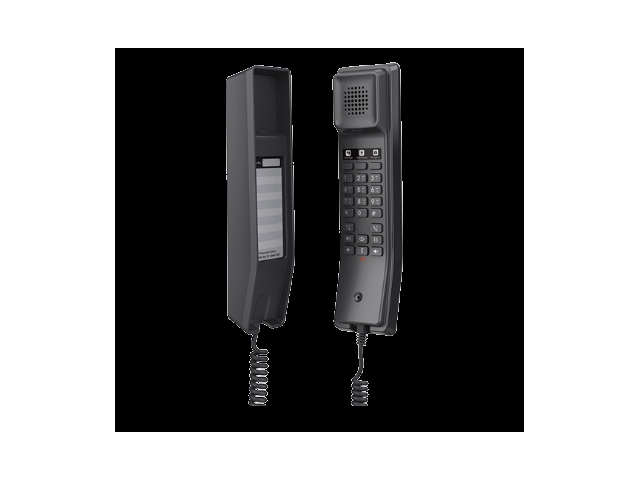 Grandstream GHP611, Черные компактные отельные IP-телефоны, 2 линии, 2 учетные записи SIP, Один порт Ethernet 10/100 Мбит/с, PoE, Без включенного источника питания.