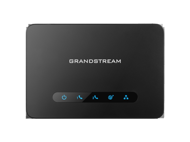 Адаптер для подключения аналогового телефона HandyTone HT812 v2, 2 порта FXS, 1 порт LAN, 1 порт WAN, скорость 10/100 Мбит/с, блок питания 12V 0.5A.