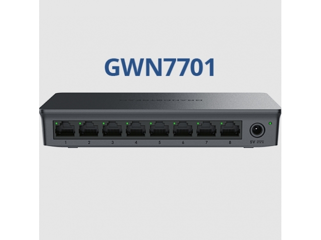 Grandstream GWN7701, Unmanaged Network Switches, 8-ports Gigabit Ethernet, Desktop, wall-mount