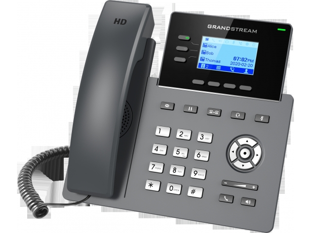 Grandstream GRP2603P, IP-телефоны уровня оператора, 3 линии, 6 учетных записей SIP, два порта Ethernet 10/100/1000 Мбит/с, HD аудио, PoE (блок питания не включен)