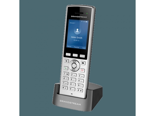 Grandstream WP822, WiFI телефон, 2 SIP линии, 2.4-дюймовый (240x320) цветной TFT LCD дисплей, встроенная аккумуляторная батарея емкостью 2000 мАч, время разговора до 8 часов, режим ожидания до 200 часов, встроенный.