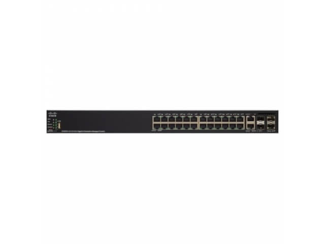 Коммутатор Cisco SG550X-24P-K9-EU (10/100/1000 Mbit, 4 SFP+ порта)